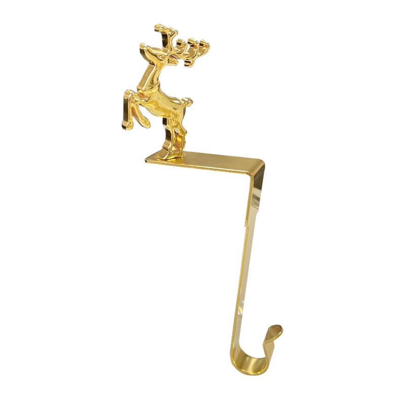 1Pcs Christmas Pendant Snowflake Elk Snowman Tree Shaped Metal Hook For Fireplace Door Cabinet Xmas Party Navidad New Year Decor