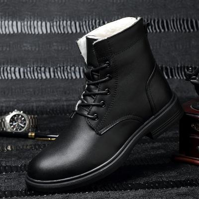 Plus Size 37-47 Natural Leather Men Boots Winter Warm Handmade Business Snow Footwear Male Genuine Leather Luxury Men'S Shoes