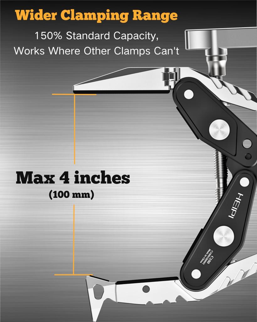 HEIPI Super Clamp Phone Camera Mount 2-in-1 Clamp and Stand 360-Degree Rotating Magic Arm Phone Clip Adapter Max Clamp 3.97 Inches