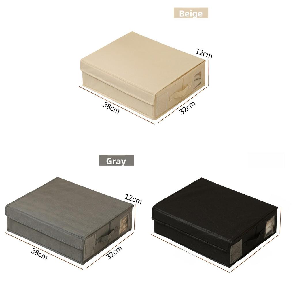 Modern Foldable Fabric Storage Bin With Lid For Bedroom Closet Organization