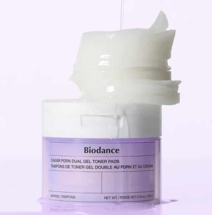 Biodance Caviar PDRN Dual Gel Toner Pads for Hydration & Firming 1 box (60 Pads)