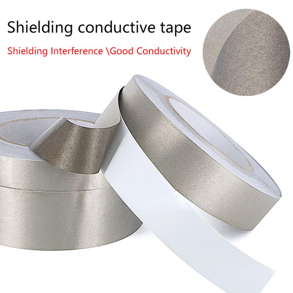 20m Silver Conductive Fabric Fabric Tape Mobile Phone Dual Conductive Fabric Tape LCD Electromagnetic Interference ShieldingPinstriping Tape 3