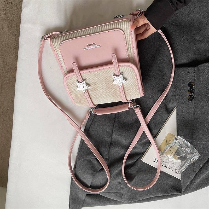 Schoolbag niche casual beautiful backpack women's 1011 spring new retro small backpack personalized shoulder bag messenger bag