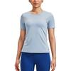 Under Armour Rush Solid Back Mesh Crew Neck Short Sleeve T-Shirt Women Tops Harbor-Blue 1379043-465