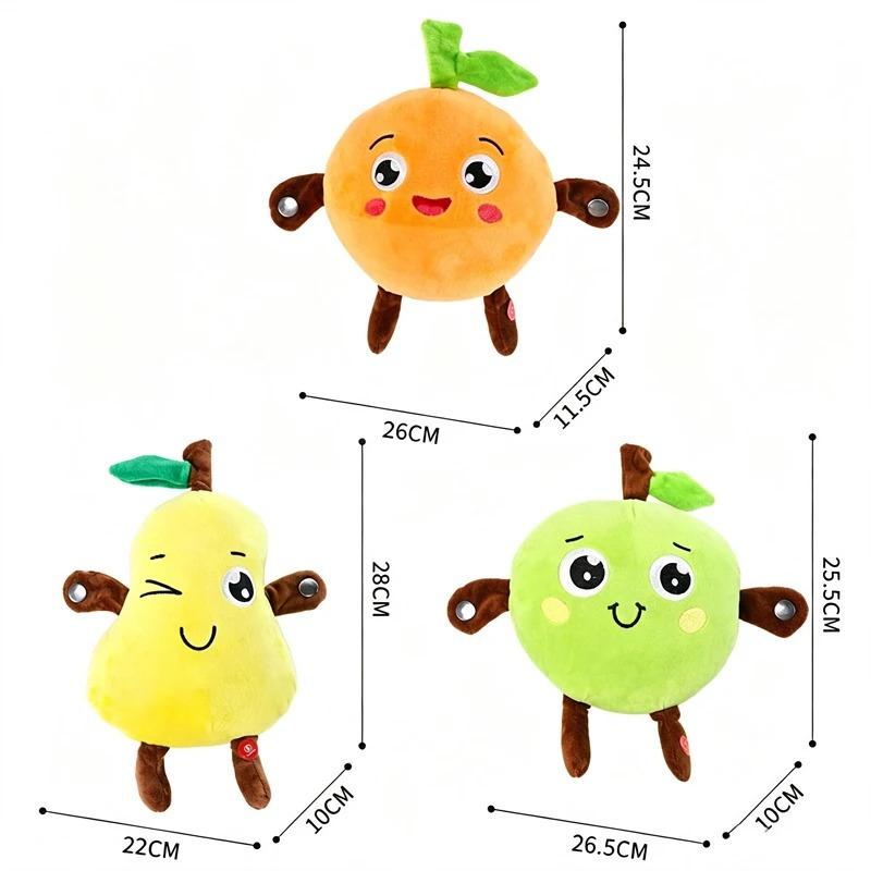 Interactive Musical Toy Sensing Beat Plush Toys Fruit Musical Dooll Pear Fruit Sensing Beat Piano Orange Plush Toy