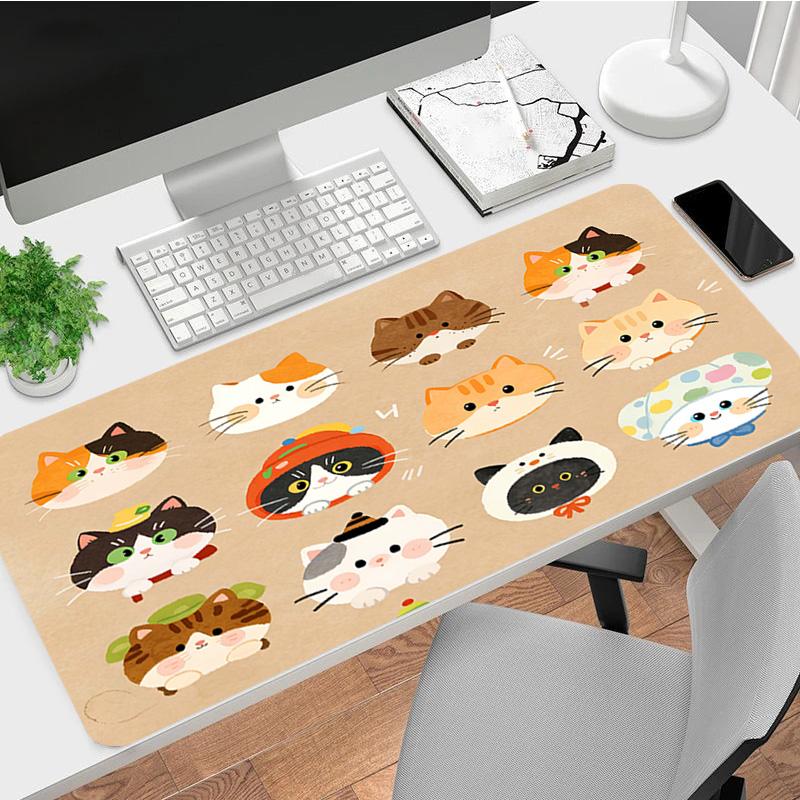 Cat Collection Xl Gaming Mouse Pad Nonslip Rubber Base Stitched Edge Waterproof Desk Mat For Pc Laptop Gamer Office Computer Accessories C927161