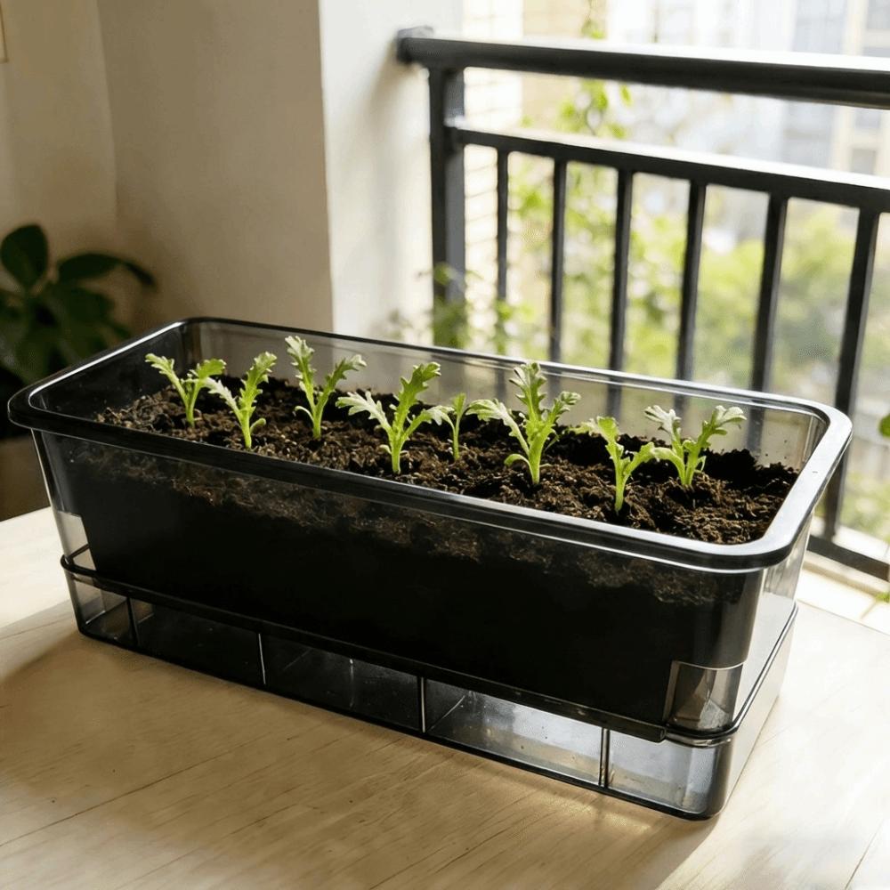Self Watering Hydroponic Plant Pots Plastic Growing Box Balcony Vegetable Pot  Home Planting чёрный