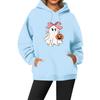 Women's Casual Fashion Solid Color Rugby Print Long Sleeve Hooded Sweatshirt Top
