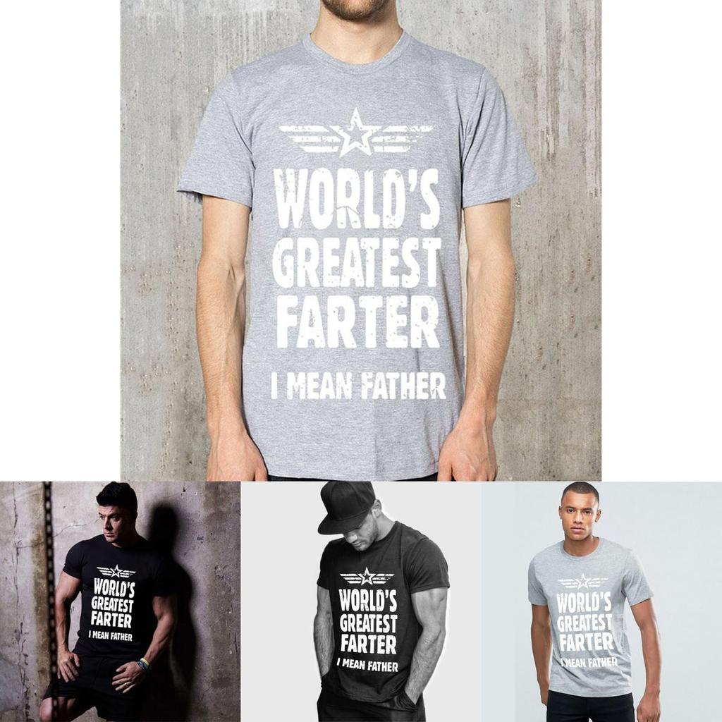 Worlds Greatest Farter Mens Funny Cotton Blend Tshirt Stylish Casual Dad Gift