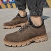 Fashion Luxury Brand Men Fashion Frosted Suede Leather Boots Lace Up Genuine Leather Ankle Boots High Top Casual Outdoor Walking Shoes