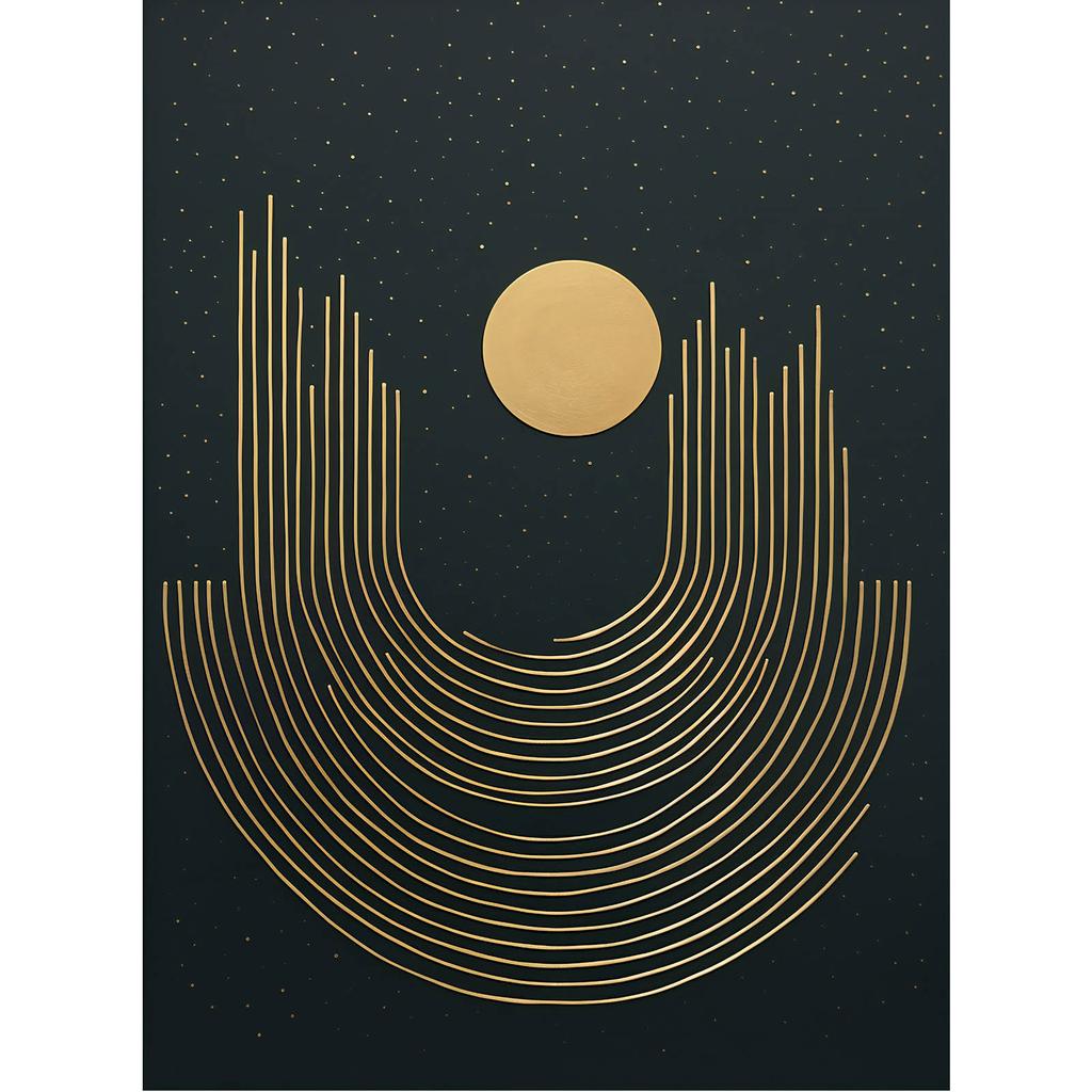 Złota Geometria Złota Geometria, 30X40 Cm, Rama Drewniana Ciemny Brąz, Papier Matowy 230 Gsm
