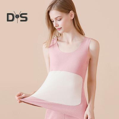 Chaleco térmico para mujer, camiseta sin mangas de felpa sin costuras con parche cálido para el vientre y la espalda, camiseta interior de terciopelo sin mangas para otoño e invierno para el dormitorio y el hogar