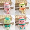 Cute Plush Juice Cup Keychain Adorable Mini Stuffed Toy With Fruit Design