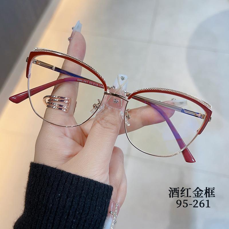 New year, optical glasses for men and women, metal anti-blue light, fashion trend, glasses