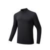 Lightweight Warm Fleece Sports Simple Pullover Thermal Long Sleeve Knit Top Men Tops Basic-Black 152547401R-3