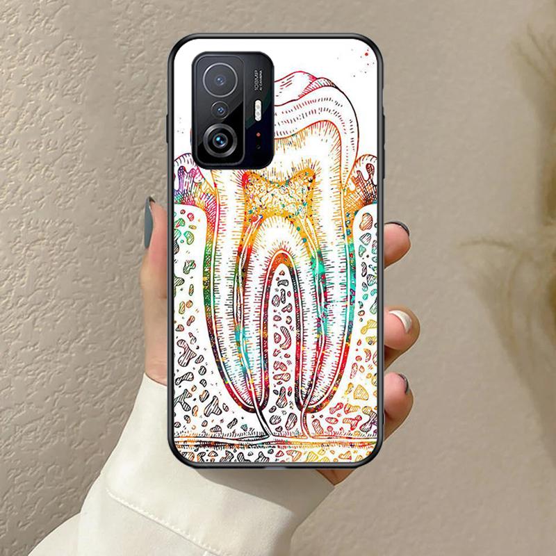 dentist tooth pattern Funda For POCO F5 F3 M5s C40 F4 GT X3 X4 X5 Pro Case For Xiaomi 12 13 Lite 11T 12T Pro 12X