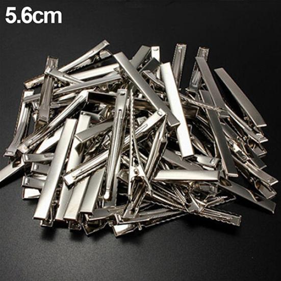 50Pcs Mini Metal Prong Alligator Clips Hair Bows Hair Accessories Beauty Tool