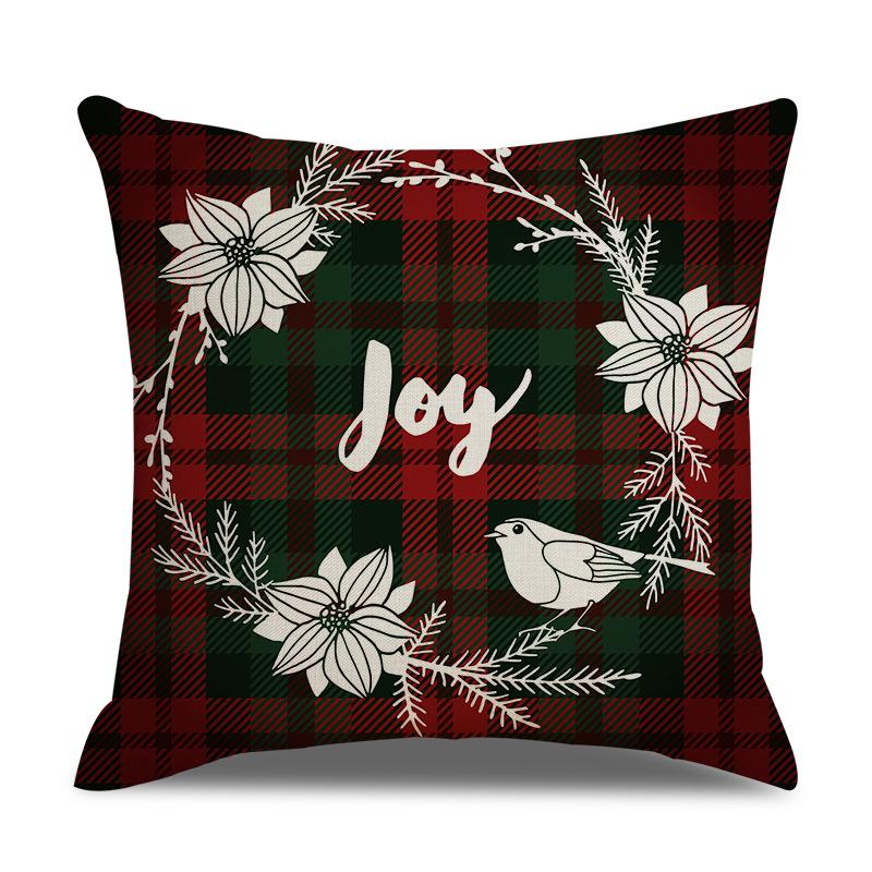 Schottische Weihnachten Einseitige Leinen-Kissenhülle Wohnzimmer-Kissenhülle Bett-Kissenhülle Schlafzimmer-Kissenhülle