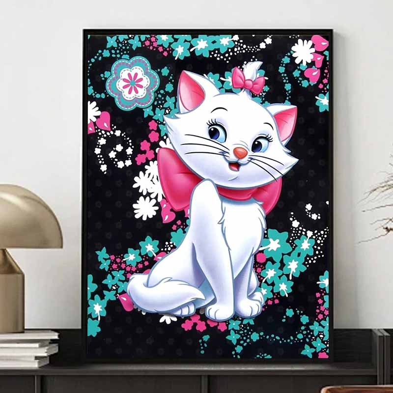 

Disney 5D DIY Diamond Painting Decorations Marie The Cat Diamond Embroidery Rhinestone Cross Stitch Set Handmade Round 20x30cm