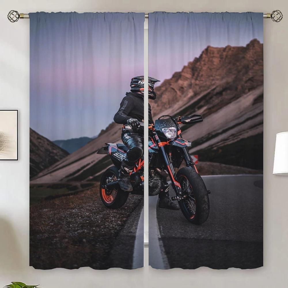 Motorcycle GP Mountain Biking Shades Modern Home Decoration Outdoor Curtain for Quarto Ready Curtains Cheap Living Room Curtains