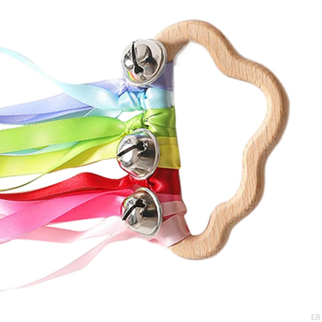 Kids Toys Montessori Rainbow Ribbons, Colorful Wooden Hand Sensory Toys,Dancing Ribbon