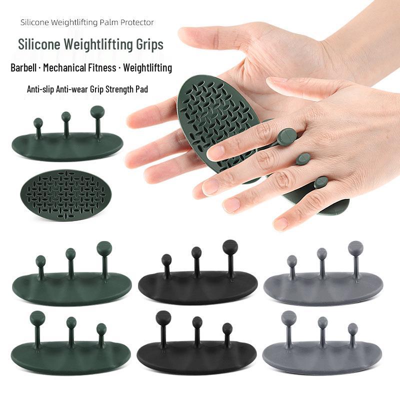 Three-Finger Anti-Slip Silicone Grip Pad for Barbell and Fitness Equipment