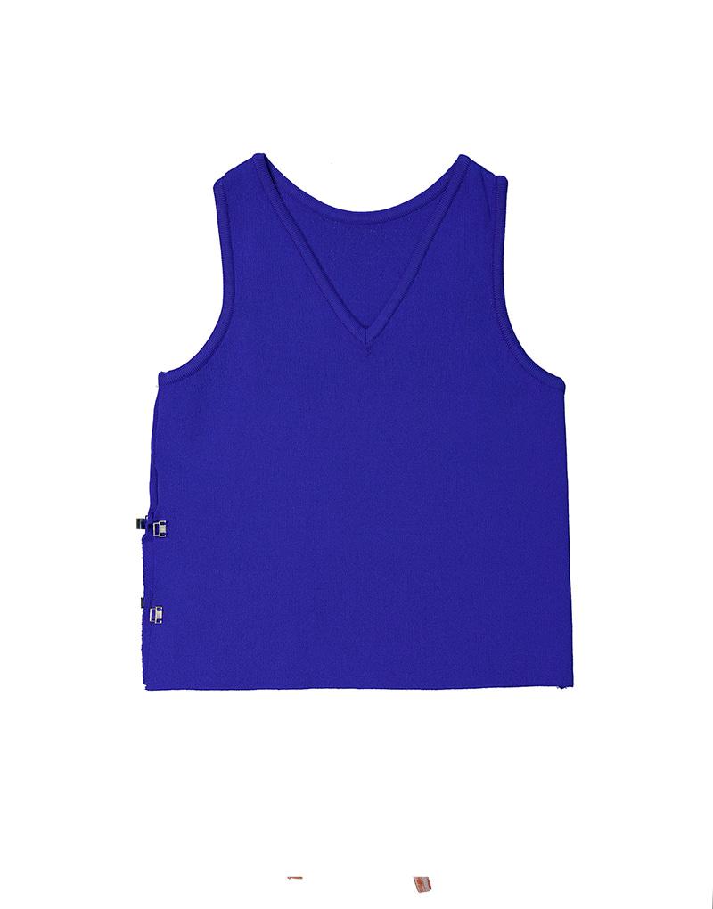 Amaps Side Buckle Point Sleeveless - Blue Free