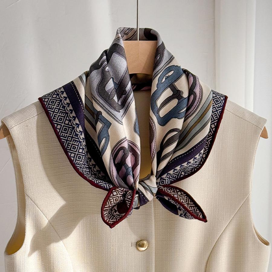 Italian Old Qian Style! Mulberry Silk Wool Scarf for Women Winter Autumn High-End Small Square Shawl