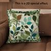 2D Floral Leaf Pattern Decorative Throw Pillow Covers Pattern Cushion Cover Suitable For Sofa Bedroom Car Pillow Cover