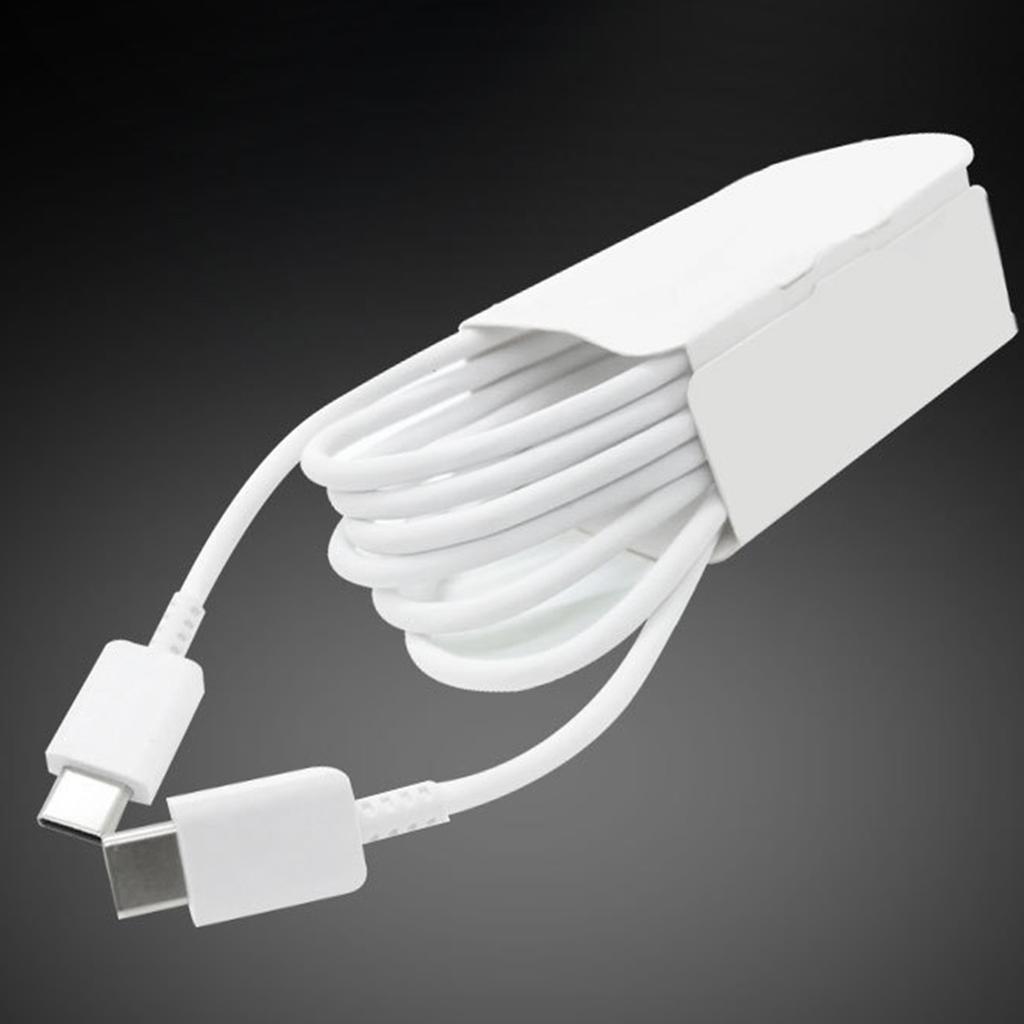 Type C to Type C Cable PD Fast Charging Flexible Type C Data Cord for Android for Note 10 Phone 3.3ft White