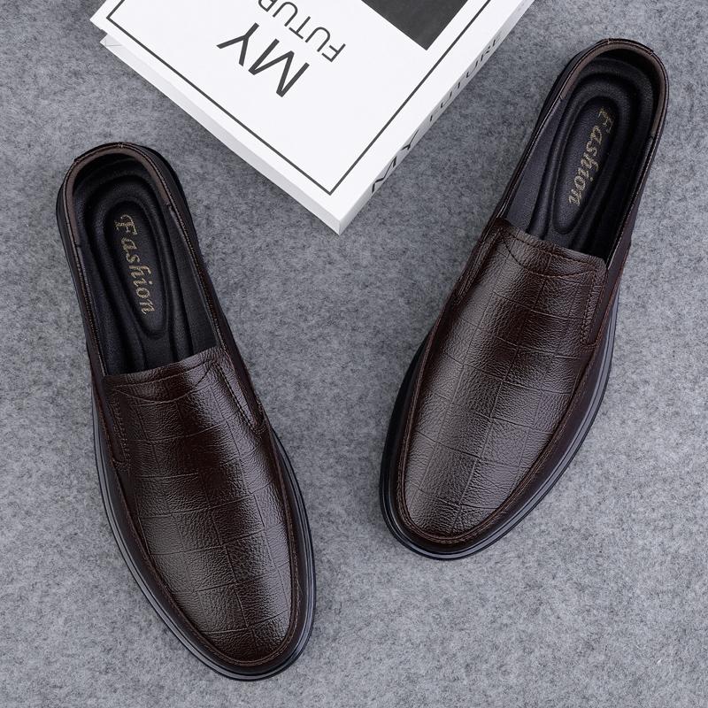 Luxury Men's Genuine Leather Formal Shoes High-end Banquet Dress Shoes Daily Versatile Men's Work Loafers Black Free Delivery