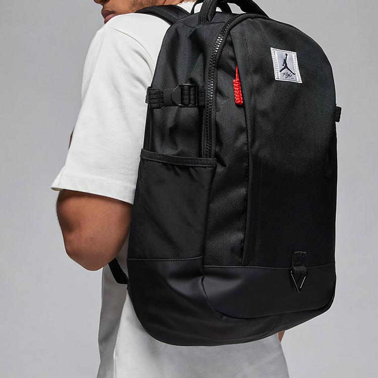 Jordan Flight Control Logo Print Large Capacity Polyester Backpack Unisex Backpack Black MA0599-023