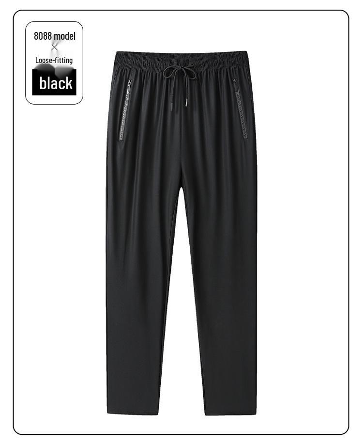 

Мужские летние быстросохнущие дышащие брюки из ледяного шелка: Свободная, Высокоэластичная, С манжетами Повседневная Спортивная Одежда 4XL [85-95 kg]