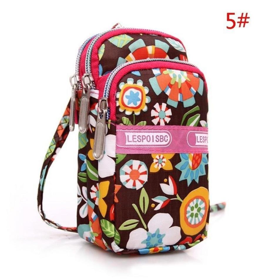 

1 шт. Наплечная сумка из ткани с цветочным принтом для руки для бега на открытом воздухе, на запястье, большая сумка для телефона с экраном, нарукавник E