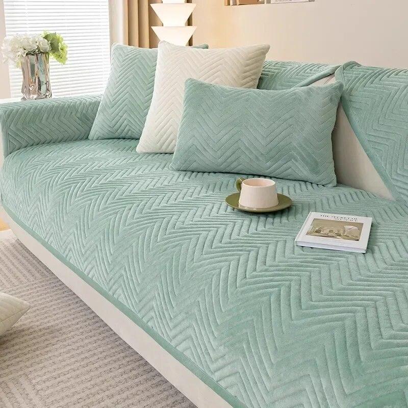 

Утолщенный плюшевый чехол для дивана, универсальный нескользящий плюшевый диван-полотенце, подушка для дивана, домашние животные, детский коврик, диванное полотенце для декора гостиной 70x150cm 1pc