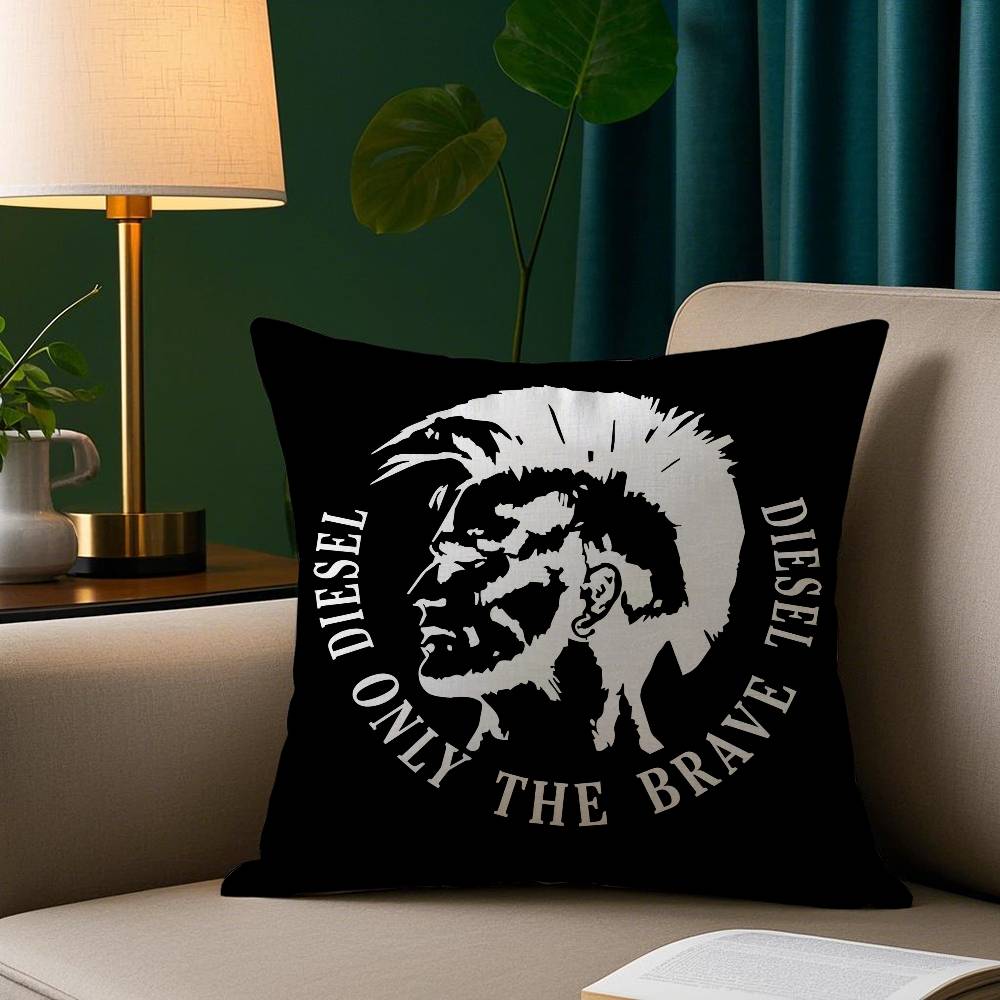 Fashion Trend D-Diesel-s Logo Pillow Case Short Plush Print Cushion Cover Square Throw Pillow Covers Sofa Home Decor