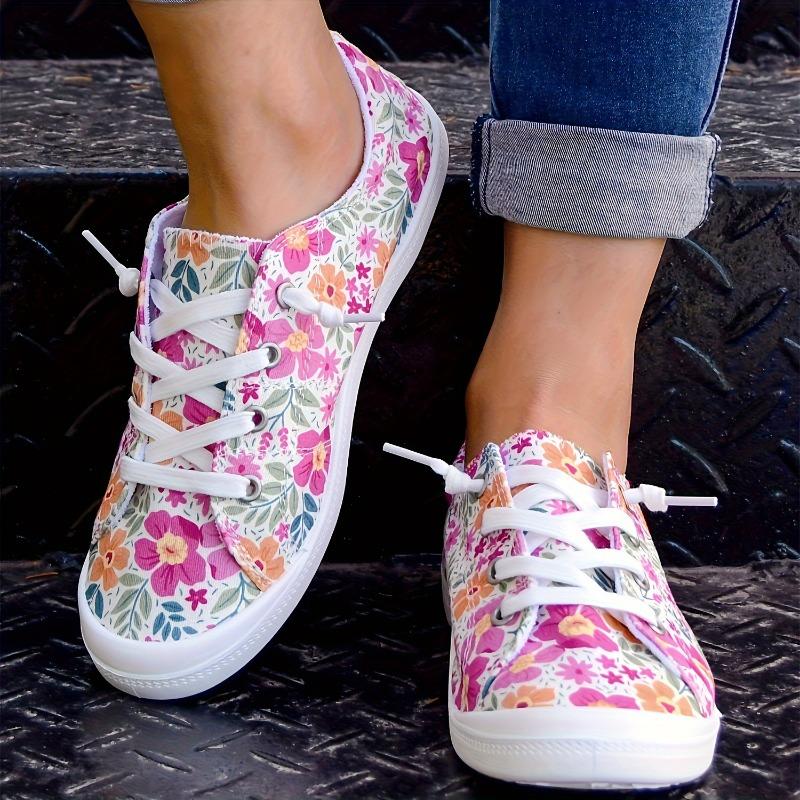 Print Slip-On Sneakers - Lightweight, Comfortable Fabric Sneakers with TPR Sole, Round Toe, All-Season Versatile Design for Casual or Dressy Occasion