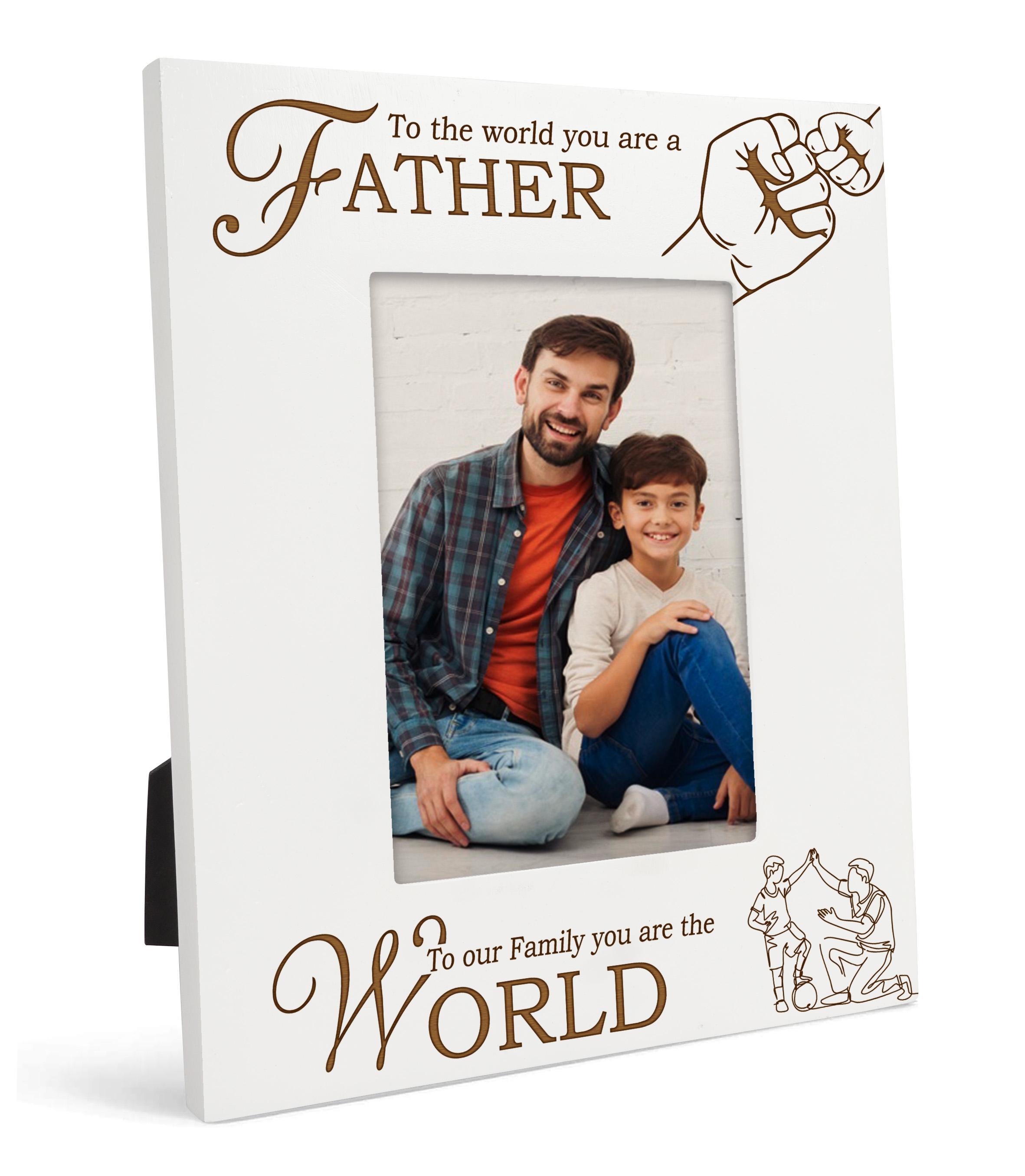 

Милий сувенір, зроблений з любов’ю, настільна фоторамка з гравіюванням, дерев’яна «Ти — світ, цитати», біла фоторамка 4x6 Inches Vertical білий