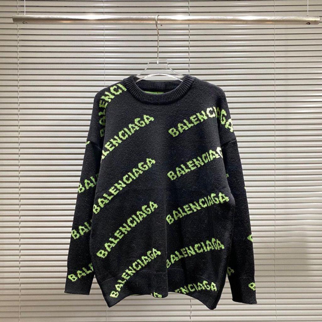 Unisex-Strickpullover mit Rundhalsausschnitt und Allover-Logo (Modelljahr 2025) – Lockere Passform, lässiger Stil
