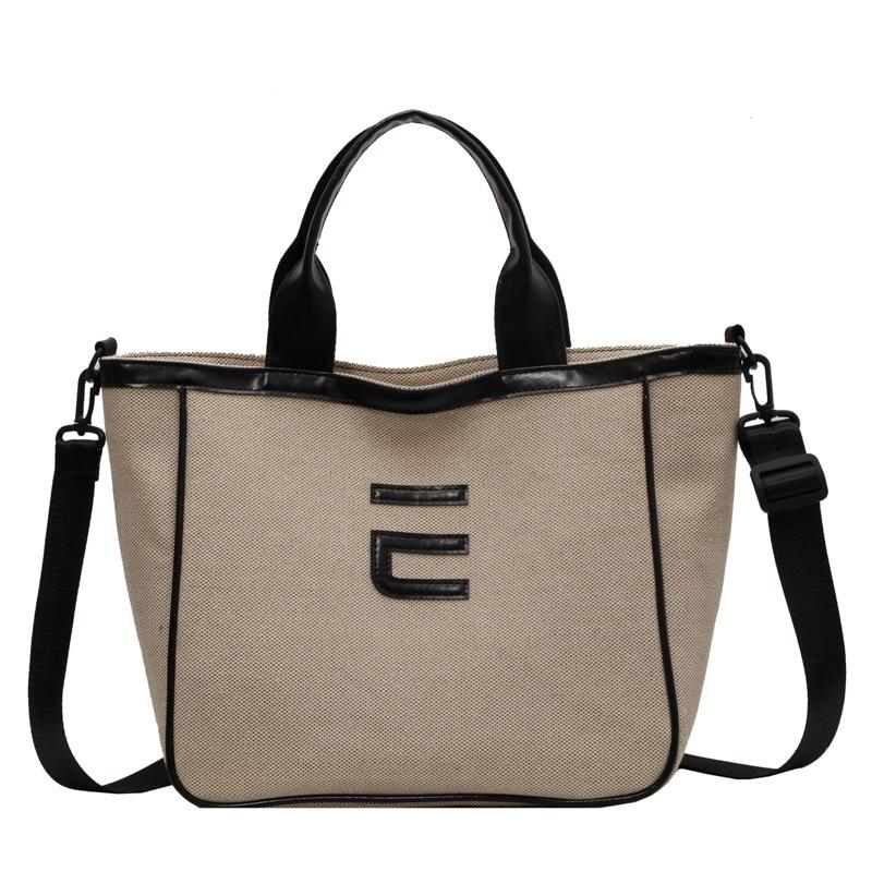 

2025 новая женская сумка-мессенджер через плечо большой вместимости, студенческая сумка-тоут для занятий, сумочка, холщовая сумка с алфавитом хаки