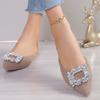 Fashion New Low Heeled Sandals Clear Shoes Women's Rhinestone Comfortable Medium Pointed Spring Fashion Girls Work Dress Shoes