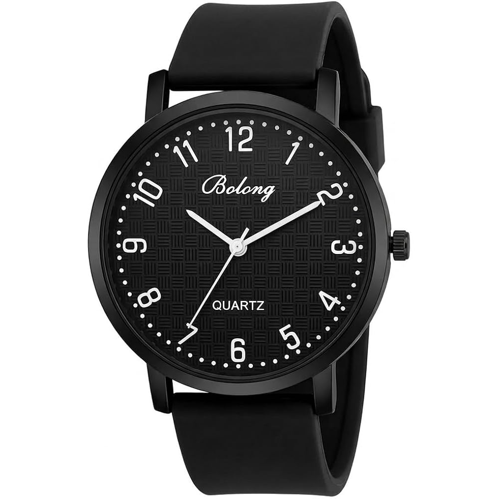 Sunny Dropper Analog Exam Watch Black Waterproof Simple Design Unisex for Students