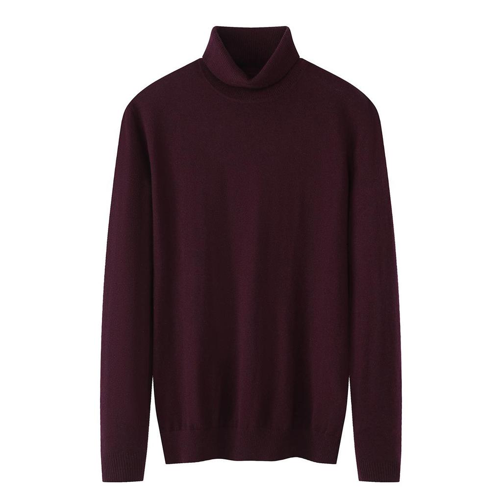 Brand Tagless Men's Cashmere High Collar Windproof Sweater - Warm & Versatile for Autumn/Winter