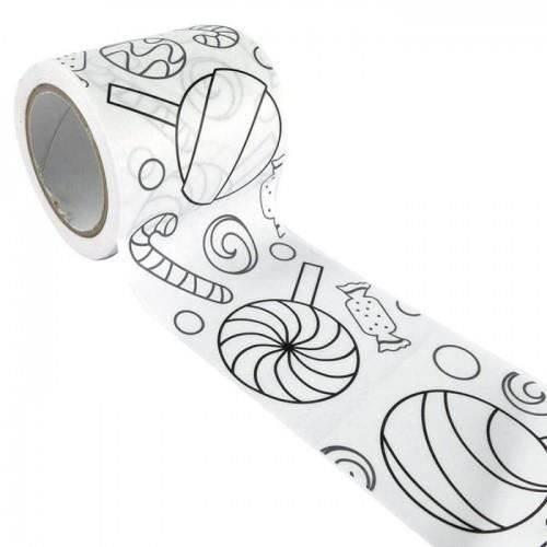 Masking tape - Non spécifié - Large à colorier - Motifs sucrés - Repositionnable - 4,6 cm x 5 m