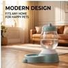 Non-Electric 2.2L Cat Waterer & Feeder, Mess-Free Bowl for Cats & Small Dogs, No-Plug Indoor Home Pet Feeding Station
