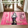 Crystal Velvet Square Rug Custom NameTaylor Swift Pattern Non Slip Home Floor Decor Rug