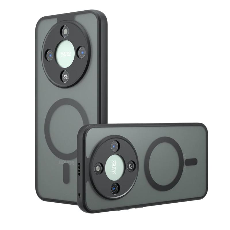 

For Magsafe Magnetic Wireless Charging Case for Honor X70 HONOR HonorX70 Shockproof Matte Back Cover Anti-Drop Frosted PC Cases For Honor X70 чёрный