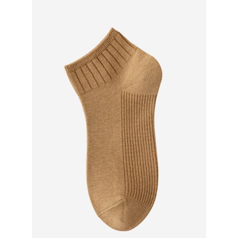 Women's Spring and Summer Short Socks Milk Tea Series Solid Color Double-needle Vertical Combed Cotton Women's Socks