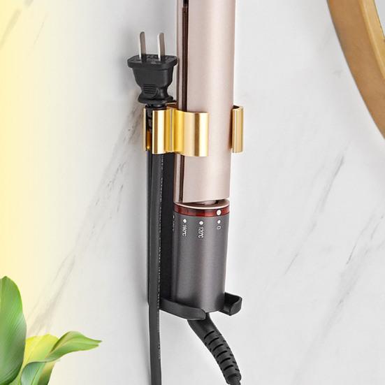 Hair Straightener Holder Punch-free High-temperature Resistant Universal Aviation Aluminum Hair Curling Iron Organizer Bathroom Accessories