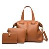 Women's Handbag Autumn and Winter New Luxury Soft Leather Women's Shoulder Bag Retro Solid Color Large Capacity Three-piece Set
